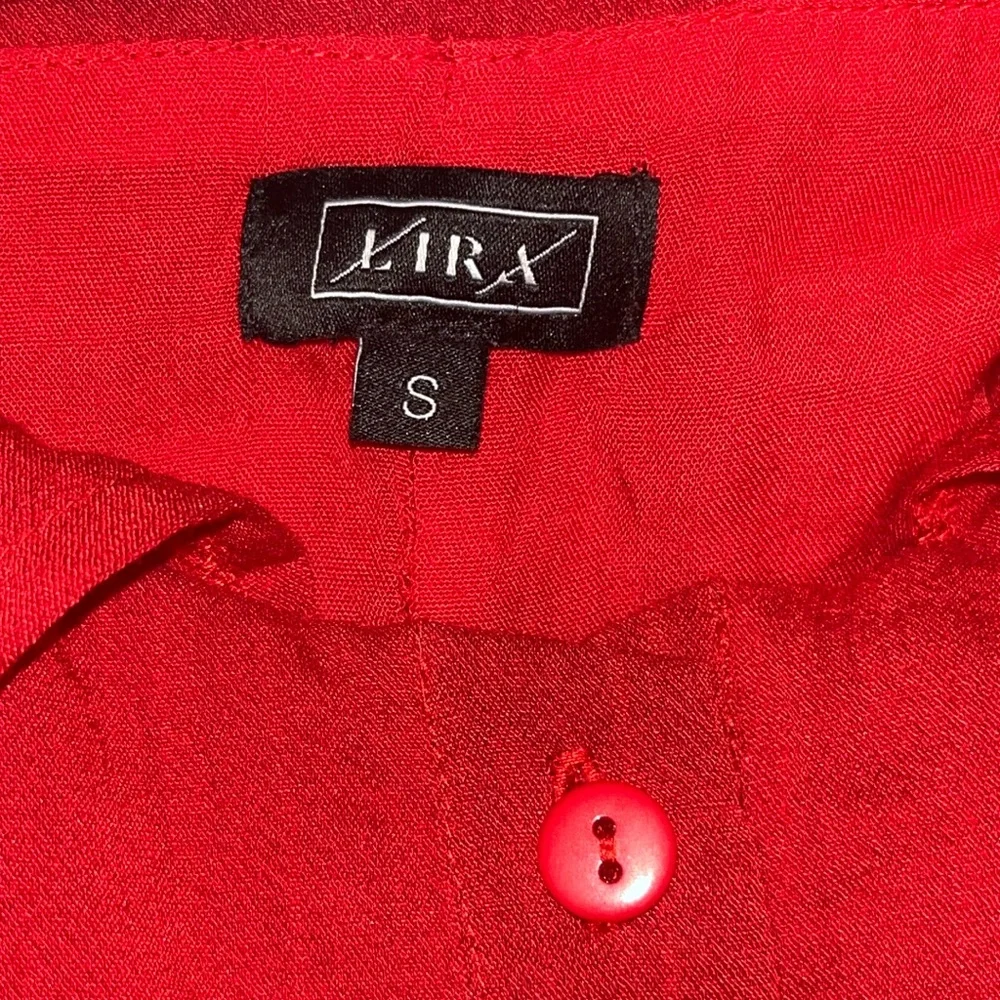 Lira Ash Dress Ruffle Sleeveless Red Flowey Midi Dress sz S EUC